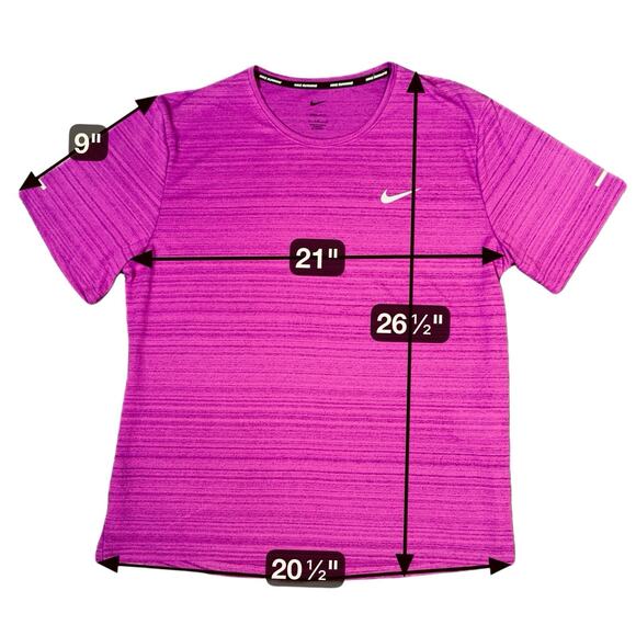 NWT Large Nike Dri-Fit Running Short Sleeve Shirt Purple Magenta - Picture 4 of 6